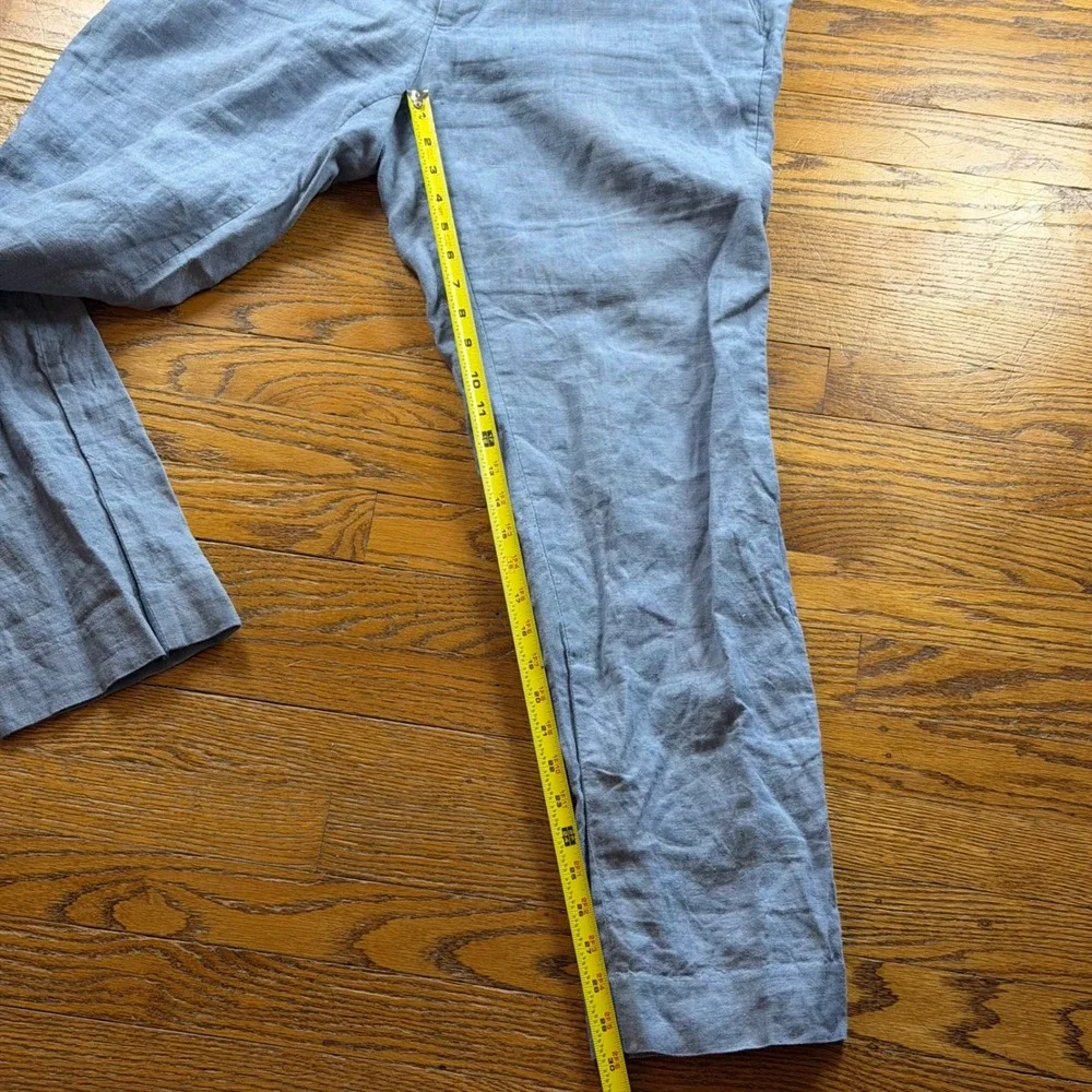 Joseph Abboud 100% Linen Pants Mens 36x32 Light Blue Flat Front Wedding Beach